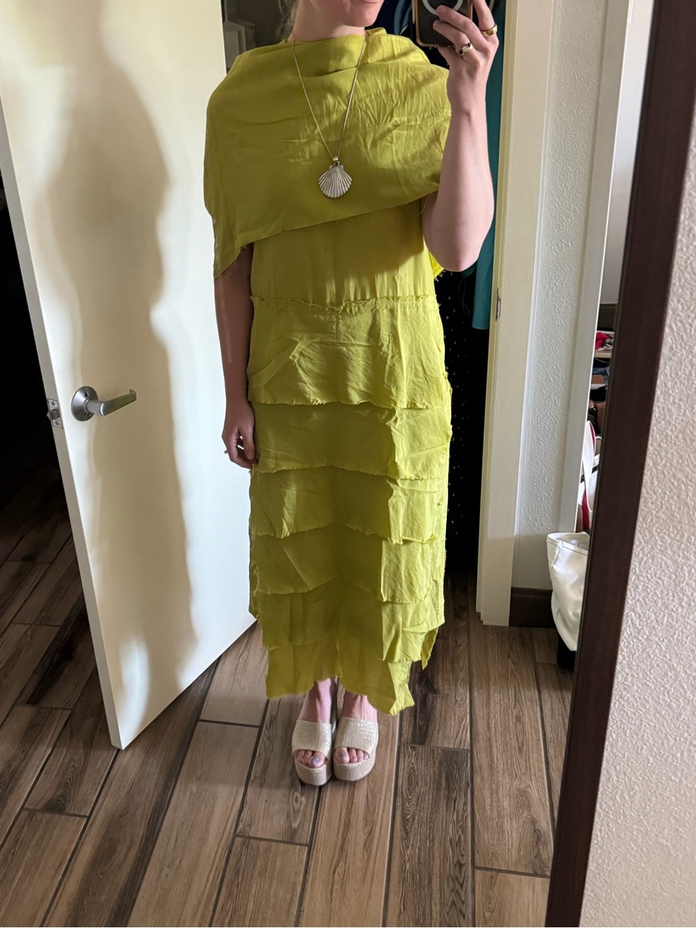 Zara Tiered Green Dress